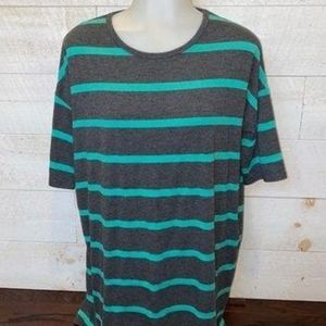 LuLaRoe Gray & Teal Striped Irma TunicSIZE L
